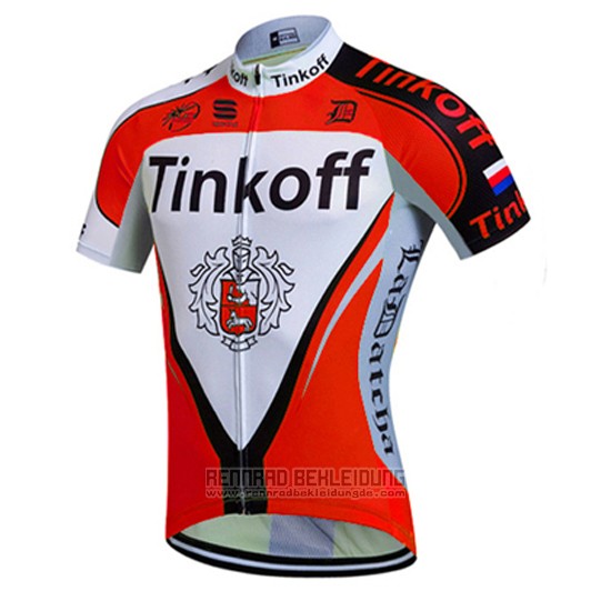 2016 Fahrradbekleidung Tinkoff Rot und Wei Trikot Kurzarm und Tragerhose